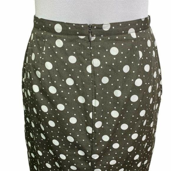 Boden Gray White Polka Dot Cotton A Line Skirt - Picture 6 of 9